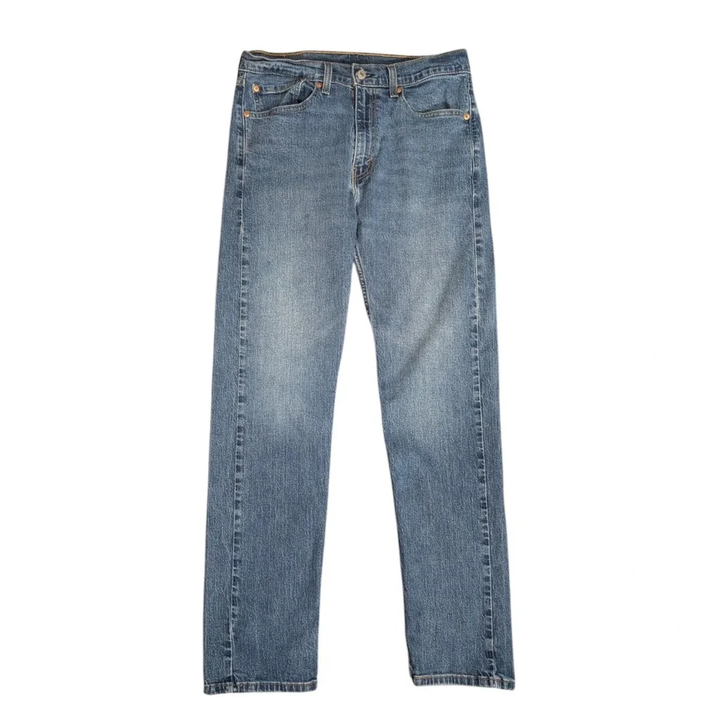 Levis 505 Regular Fit Jeans Mens 34x34 Medium Wash Straight Leg Denim 00505-2668